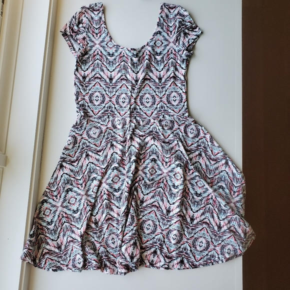 Colorful Black Pattern Skater Dress - Picture 1 of 1